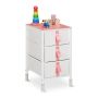 Children's chest of drawers with 3 compartments 61.5x36x40.5cm., pink/white