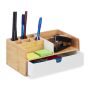 Rakstāminstrumentu organizators ar 1 nodalījumu 10x25x15,5 cm., gaiši brūns/balts