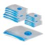 Set of 12 transparent vacuum bags for clothes, blue