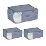 Set of 3 transparent bags 28x58x45cm., gray