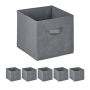 Set of 6 folding boxes 26.5x28x28cm., gray