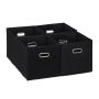 Set of 4 foldable boxes 30x30x30cm., black/silver
