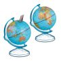 Set of 2 money boxes "Globe" 16.5x14x14cm., light blue/yellow/red colors