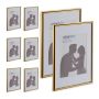 Set of 8 photo frames 30.5x22x1.5cm., gold color