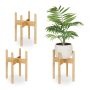 Set of 3 flower stands 38x30x30cm., light brown