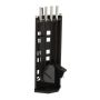 Set of 4 fireplace tools and stand 61x22x15cm., black/silver