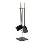Komplektā 3 kamīna instrumenti un statīvs 67x17x17cm., melns/sudrabs