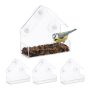 Set of 4 transparent feeders 15x15x7cm.