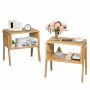 Set of 2 side tables 43x29x42cm, light brown