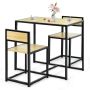 Dining room furniture set, 3 pieces, black/light brown
