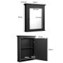 Wall-mounted bathroom cabinet 56x14.5x69cm., black