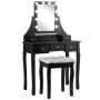 Dressing table with stool 80x40x135.5cm., black