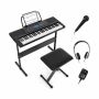 Digital piano with stool, black/white