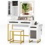 Dressing table with stool 112x39.5x145cm., white/gold color