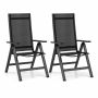 Set of 2 garden folding chairs 72.5x58x107cm., black