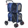 Dog stroller 51x68x107cm., dark blue/black