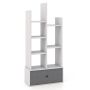 Freestanding shelf 53x24x118cm., white/gray