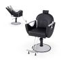 Barber chair 66.5x95x139cm., black/silver color