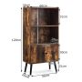Freestanding shelf 60x30x120cm., brown/black
