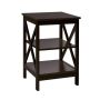 3-tier side/nightstand with storage shelves, 60x40x50 cm, espresso
