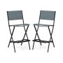 Set of 2 garden folding chairs 46x57x102cm., blue/black
