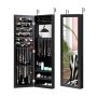 Hanging mirror-jewelry cabinet 31.5x8.5x110cm., black