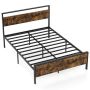 Double bed frame 210x141x99cm., brown/black