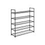 Shoe rack with 5 shelves, black 91.5 x 28.5 x 96 cm