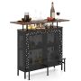 Bar table 120x50x106.5cm., brown/black