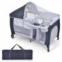 Children's playpen 123x63x76cm., dark gray/gray color