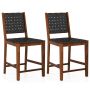 Set of 2 dining chairs 52x58.5x101cm., brown/black