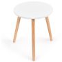 Side table 40x40x48cm., light brown/white