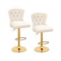 Set of 2 bar stools 45x50x117cm., beige/gold color