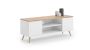 TV table Focus RTV 155x49x40 cm, white / natural wood color