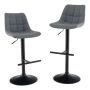 Set of 2 bar stools 43x54x109cm., gray/black