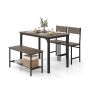Dining room furniture set, 4 pieces, brown/black