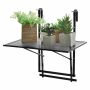 Hanging balcony table 60.5x40.5x82.5cm., black
