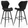 Set of 2 bar stools 51x48x104cm., black