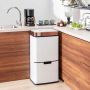 72L Stainless Steel Trash Can with Kitchen Waste Container, 42 x 32 x 84 cm, Gold+White