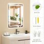 Led wall mirror 70x50x4cm., white/silver color