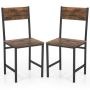 Set of 2 dining chairs 44x40x87cm., black/brown