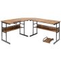 Desk 170x150x75cm., brown/black