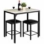 Dining room furniture set, 3 pieces, black/white