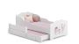 Children's double bed Anna with mattress and safety barrier 164x85x63 / 145x80x15cm, princess with unicorn
