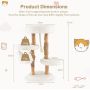 Scratching post 41x41x87cm., white/light brown