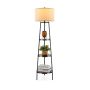 Floor lamp 41x153cm., black/beige