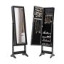 Standing mirror-jewelry cabinet 35x30x144cm., black