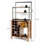 Wine rack 78x40x160cm., brown/black