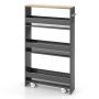 Kitchen trolley 47.5x20x80.5cm., dark gray/light brown