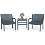 3-piece garden furniture set, grey